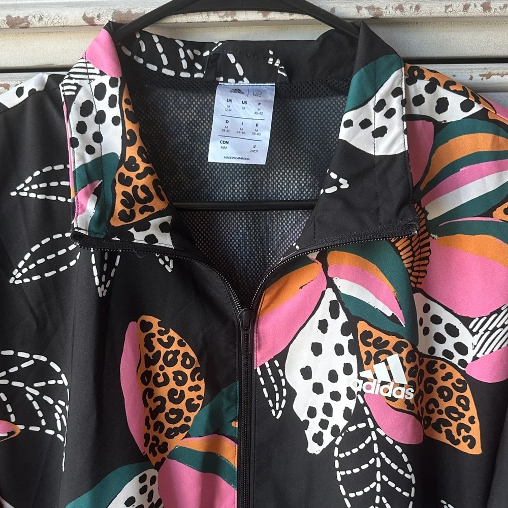 Adidas Black Multicolor Graphic Jacket - Picture 2 of 4